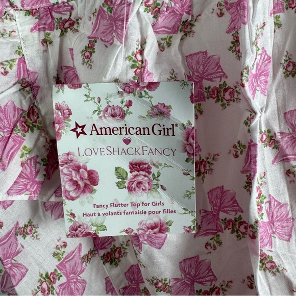 NWT American Girl Pink Floral Top Girls Size 7 - Picture 5 of 6